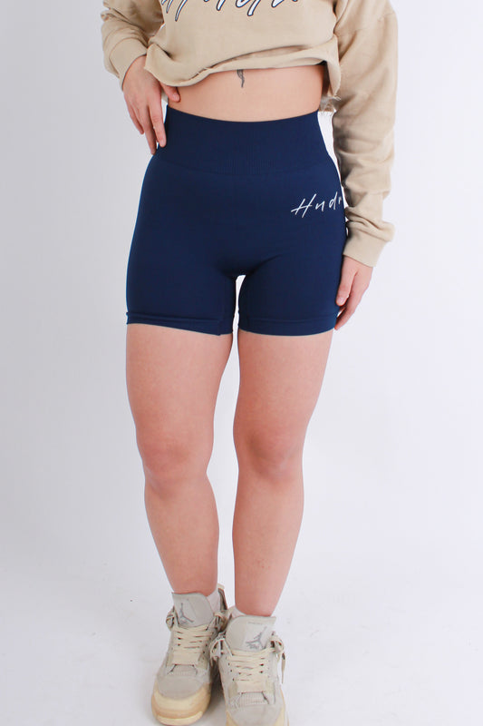 HNDR Active Seamless Shorts In Navy Blue