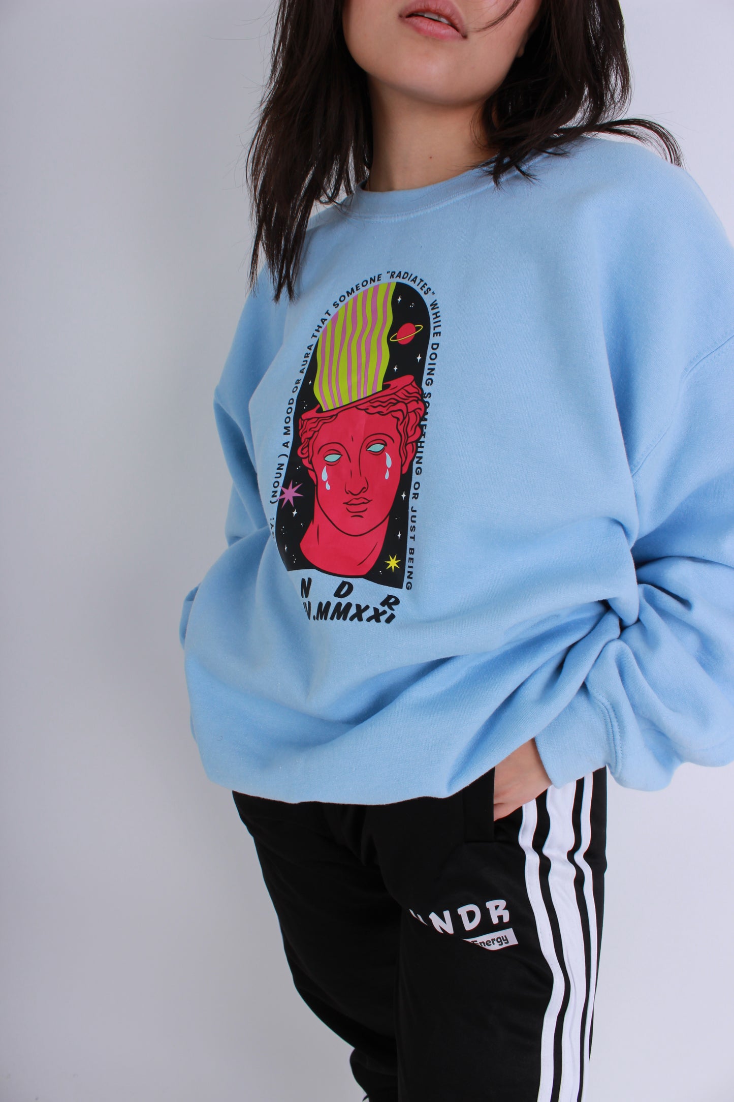 HNDR Aesthetic Sweatshirt In Baby Blue