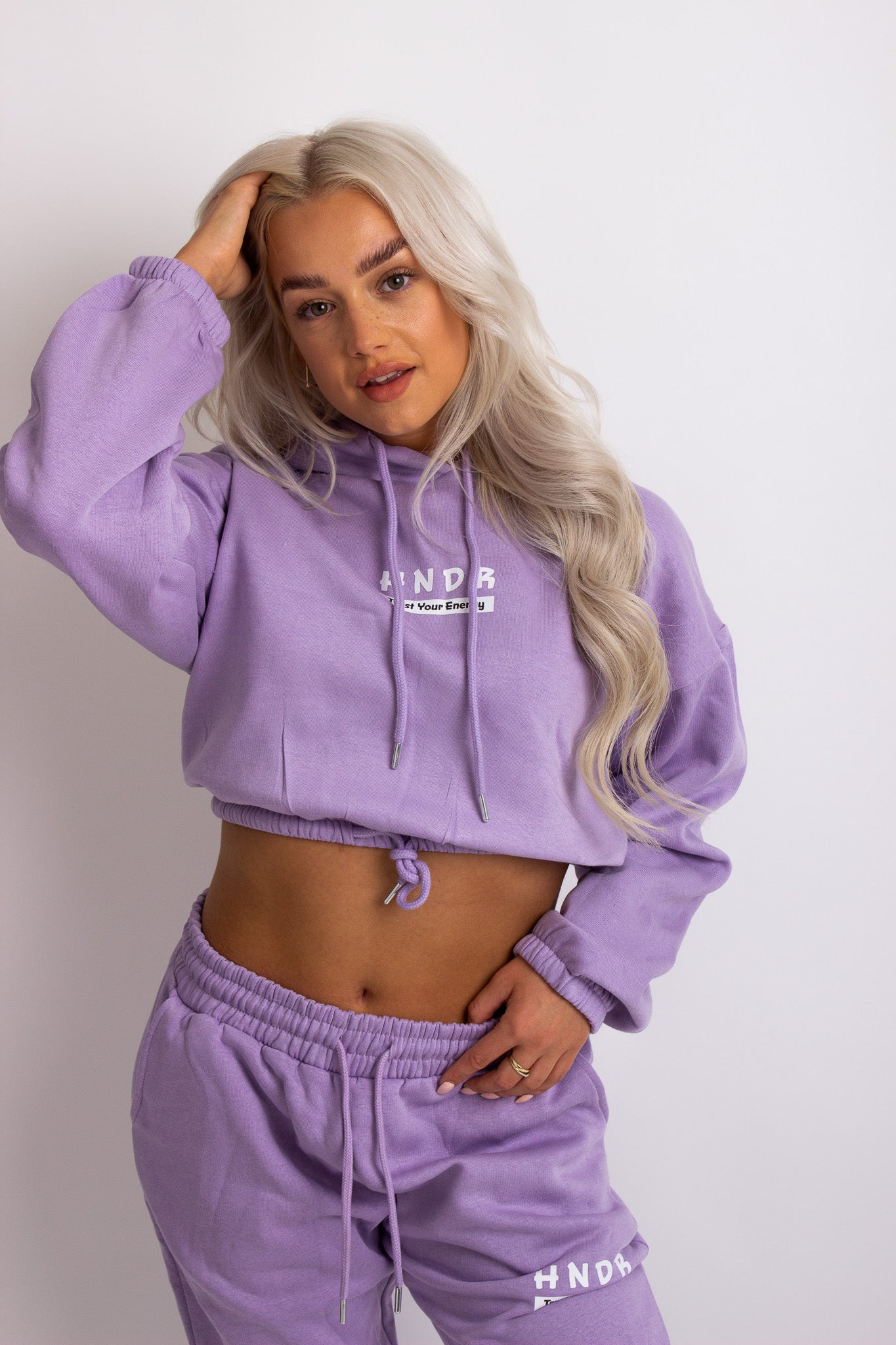 Lavender crop online hoodie