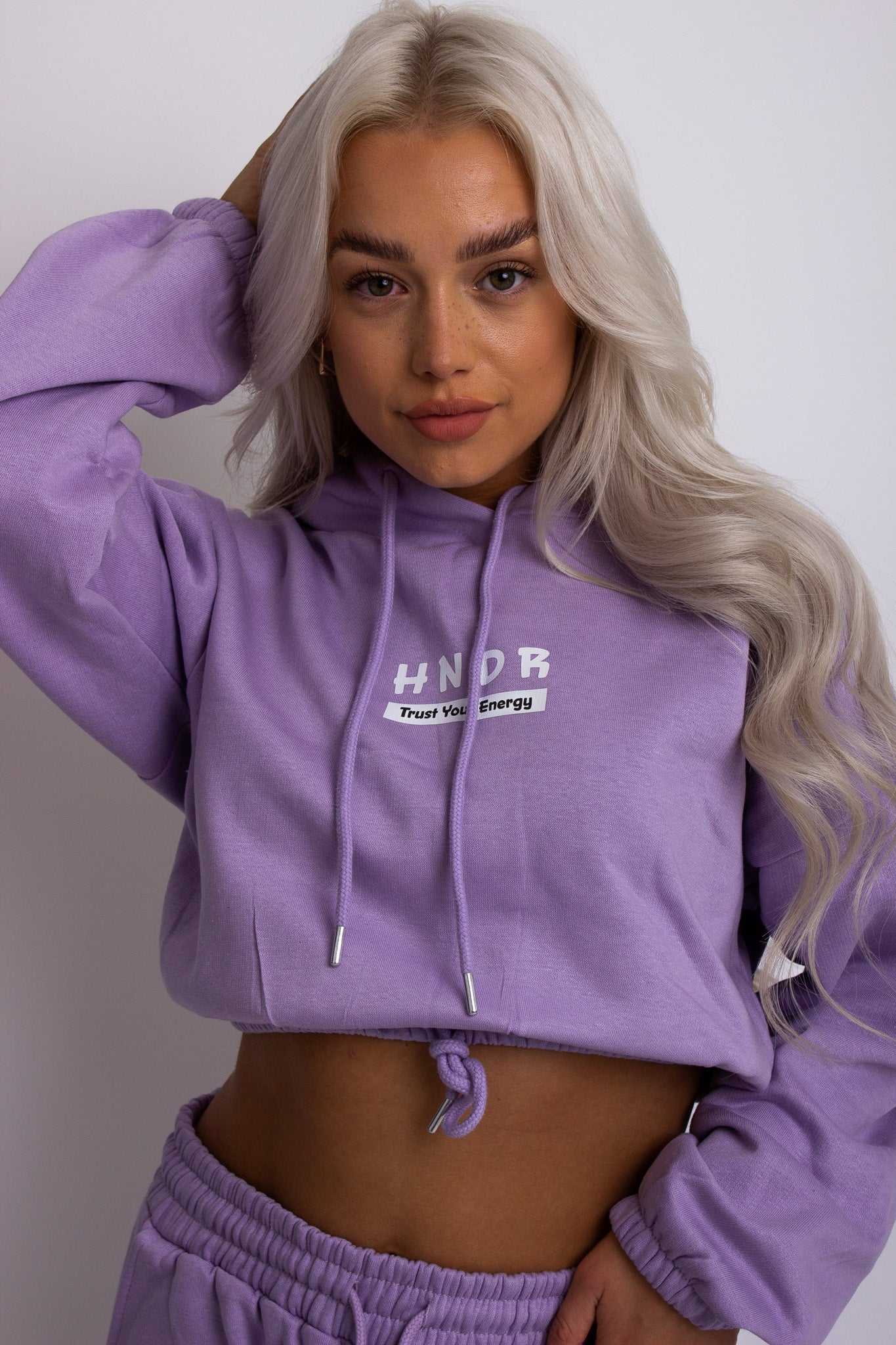 Lavender cropped clearance hoodie