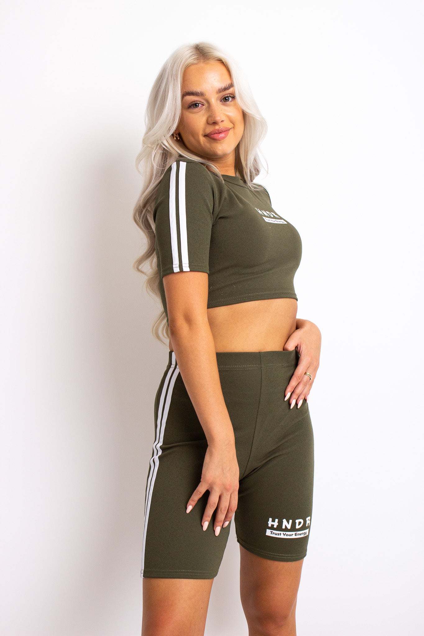 HNDR Acid Activewear Seamless Crop Top & Shorts Co-ord In Black